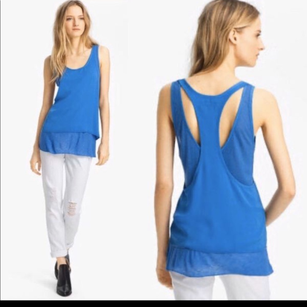 Rag & Bone Blue Modal Double Layer Tank Top